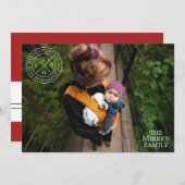 モダンフェスティバルシールレッドホリデーカード シーズンカード (正面/裏面)