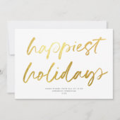 モダンフェスティバルスクリプトなしフォトビジネスホワイト金ゴールド シーズンカード (正面)