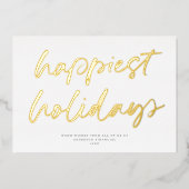 モダンフェスティバルスクリプトの非フォトビジネス金ゴールド 箔シーズンカード (正面)