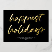 モダンフェスティバルスクリプト非写真ビジネスノワール金ゴールド 箔シーズンカード (正面)