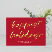 モダンフェスティバルスクリプト非写真業務赤金ゴールド 箔シーズンカード (立ち正面)