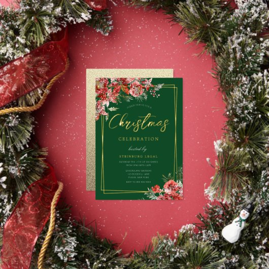 モダンフェスティバルス企業のクリスマパーティーガラ金ゴールド 箔招待状 (インサイチュ)