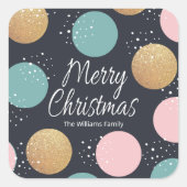 モダンフェスティバルドットスノードクリスマス スクエアシール (正面)