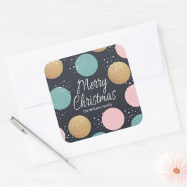 モダンフェスティバルドットスノードクリスマス スクエアシール