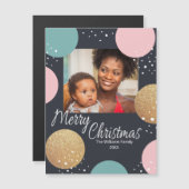 モダンフェスティバルドット雪の写真クリスマス (正面/裏面)