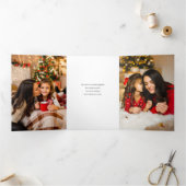 モダンフェスティバルハッピーホリデーズスクリプトフォト 三つ折りカード (内部)