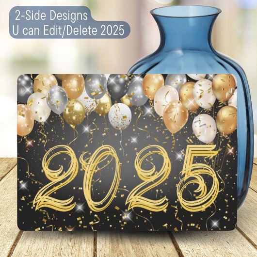 モダンフェスティバルバルーン紙吹雪ハッピーニューイヤーイブ シーズンカード