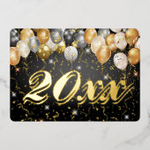 モダンフェスティバルバルーン紙吹雪新年クリスマス 箔シーズンカード (正面)