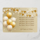 モダンフェスティバルバルーン紙吹雪新年クリスマス 箔シーズンカード (裏面)