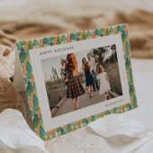 モダンフェスティバルパターン家族の写真ハッピー シーズンカード