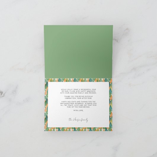モダンフェスティバルパターン家族の写真ハッピー シーズンカード (内部)