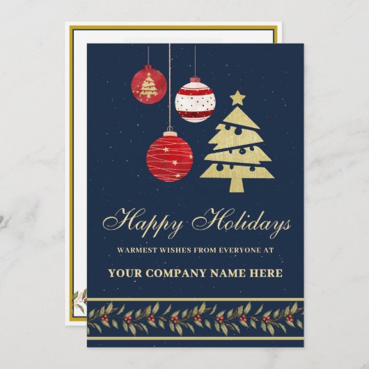 モダンフェスティバルビジネスロゴホリデーカード シーズンカード (正面/裏面)