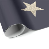 モダンフェスティバルブラック金ゴールドスタ転がー ラッピングペーパー (ロールコーナー)