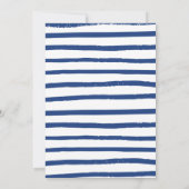 モダンフェスティバルブルーストライプのクリスマスヨットパーティー 招待状 (裏面)