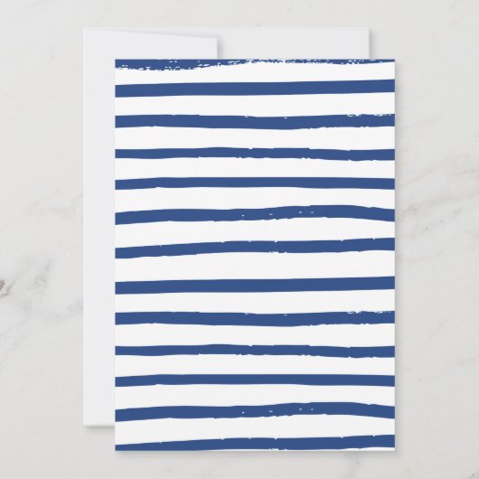 モダンフェスティバルブルーストライプのクリスマスヨットパーティー 招待状 (裏面)