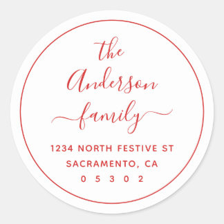 モダンフェスティバルホワイトファミリー名差出人住所 ラウンドシール