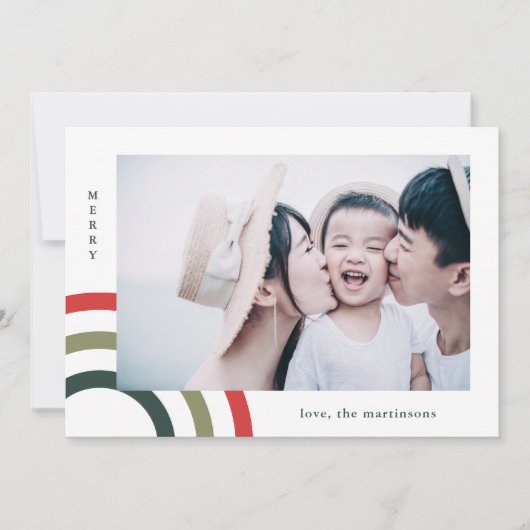 モダンフェスティバルメリークリスマスの休日の写真カード (正面)