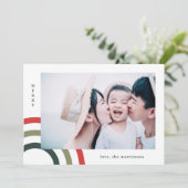 モダンフェスティバルメリークリスマスの休日の写真カード (スタンド正面)