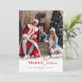 モダンフェスティバルレッドクリスマススタイリッシュ家族の写真 シーズンカード (スタンド正面)
