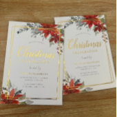 モダンフェスティバル幾何学的クリスマスパーティー金ゴールド 箔招待状