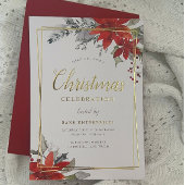 モダンフェスティバル幾何学的クリスマスパーティー金ゴールド 箔招待状