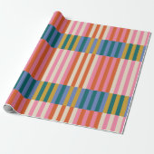 モダンフェスティバル格子包み紙 ラッピングペーパー (アンロールド)