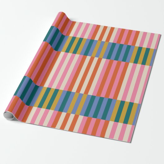 モダンフェスティバル格子包み紙 ラッピングペーパー (アンロールド)