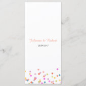 モダンフェスティバル紙吹雪結婚のメニュー メニュー (裏面)