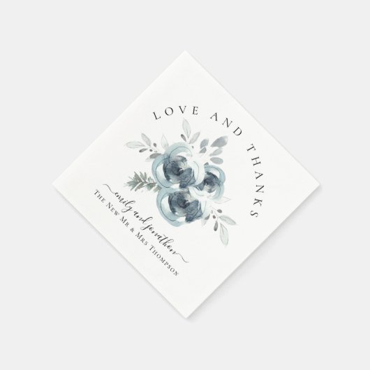 モダンフェスティバル花模様ありがとうありがとう名結婚前 スタンダードカクテルナプキン (角)