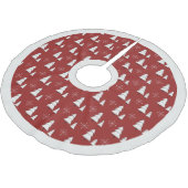 モダンフェスティバル赤いクリスマスの木と雪 ブラッシュドポリエステルツリースカート (アングル)