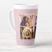 モダンフェスティバル赤面ピンク4フォトコラージュホリデイズ カフェラテマグ (左アングル)