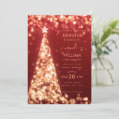 モダンフェスティバル金ゴールドツリークリスマ結婚ス 招待状 (スタンド正面)