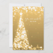 モダンフェスティバル金ゴールドツリークリスマ結婚ス 招待状 (裏面)