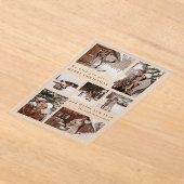 モダンフェスティバル7写真コラージクリスマス アクリル招待状 (レイダウン)