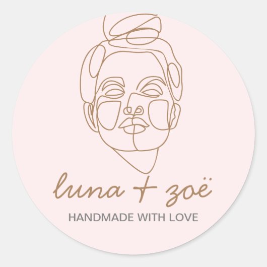 モダンフェミニンエレガント赤面ピンクボホ ラウンドシール (正面)