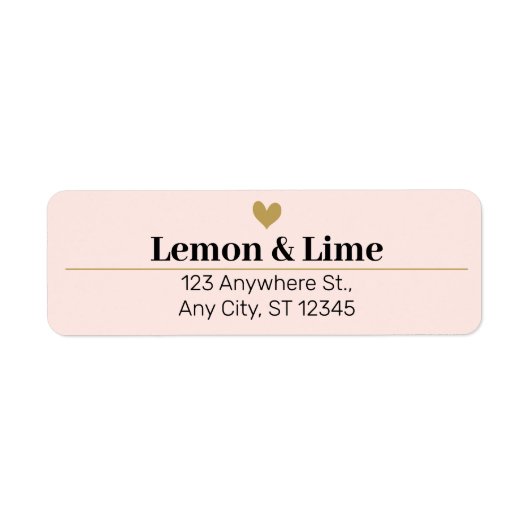 モダンフェミニン赤面ピンクビジネス差出人住所 ラベル (正面)