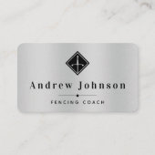 モダンフェンシングロゴコーチインストラクターフェンサースポーツ 名刺 (正面)