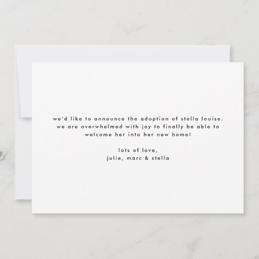 モダンフォトウェルカムホームの採用のお知らせ 案内状 (裏面)