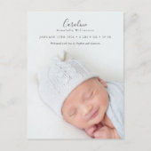 モダンフォトオーバーレイの誕生のお知らせ ポストカード (正面)