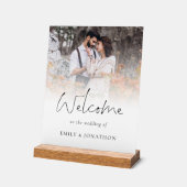 モダンフォトオーバーレイへようこそ結婚の宛先 アクリルサイン (傾斜)