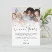 モダンフォトオーバーレイブライダルシャワーラヴ感謝していィー カード (スタンド正面)