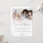 モダンフォトオーバーレイブライダルシャワーラヴ感謝していィー カード (正面/裏面インサイチュ)
