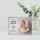 モダンフォトオーバーレイ生誕発表葉書 案内ポストカード (スタンド正面)