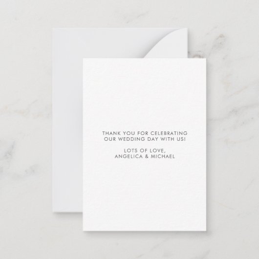 モダンフォトオーバーレイ結婚スクリプト ノートカード (裏面)