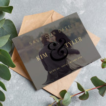 モダンフォトオーバーレイ黒金ゴールド結婚ズ