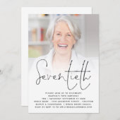 モダンフォトオーバーレイ70th Birthday Party 招待状 (正面/裏面)