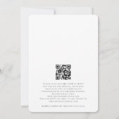 モダンフォトオーバーレイQRコードのスクリプ結婚ト 招待状 (裏面)