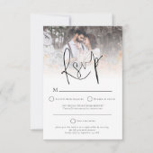 モダンフォトオーバーレイQRコー結婚ド 出欠カード (正面)