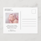 モダンフォトカワイホリデー誕生 案内ポストカード (裏面)