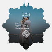 モダンフォトクリスマスウェディングインビテーションオーナメント オーナメントカード (裏面)